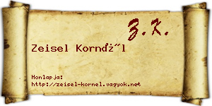 Zeisel Kornél névjegykártya