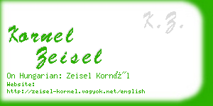 kornel zeisel business card